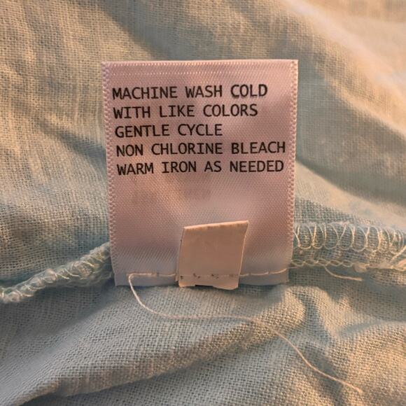 Mercer & Madison Womens 2X Linen Top Blouse Light Blue Lagenlook Summer - Picture 4 of 8